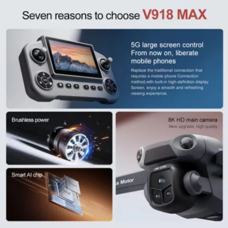 Дрон V918 Max с GPS, лазерным  – обзор и цена Drone Gimbal 3 Axis
